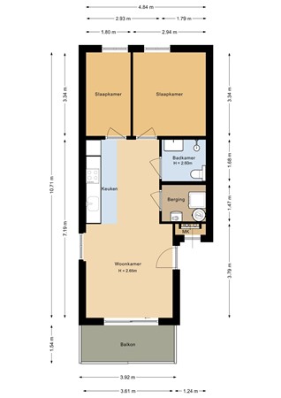 Floorplan - Boterland 13, 3751 KB Bunschoten-Spakenburg